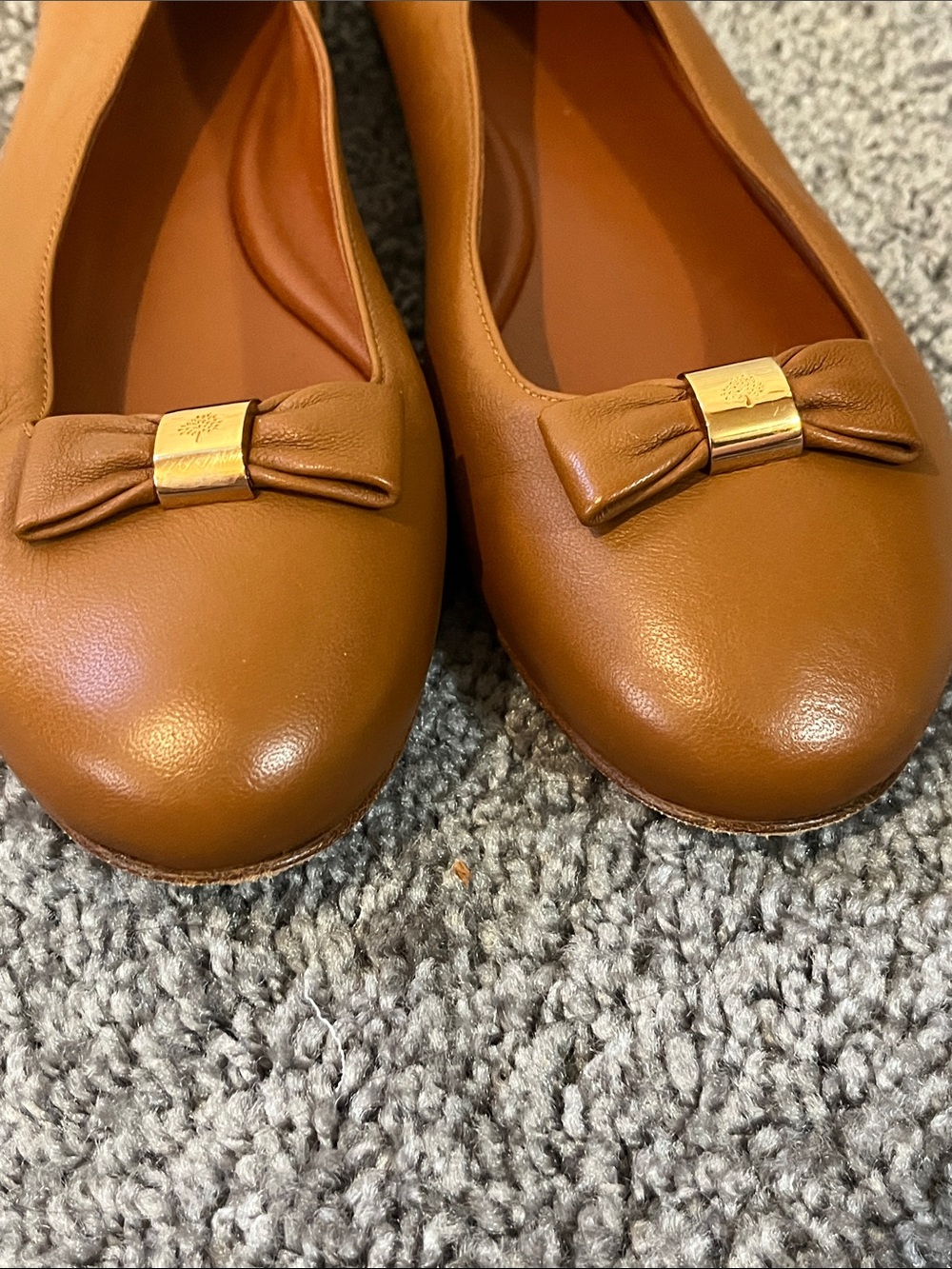 Mulberry leather brown bow ballet flats - Picture 2 of 9